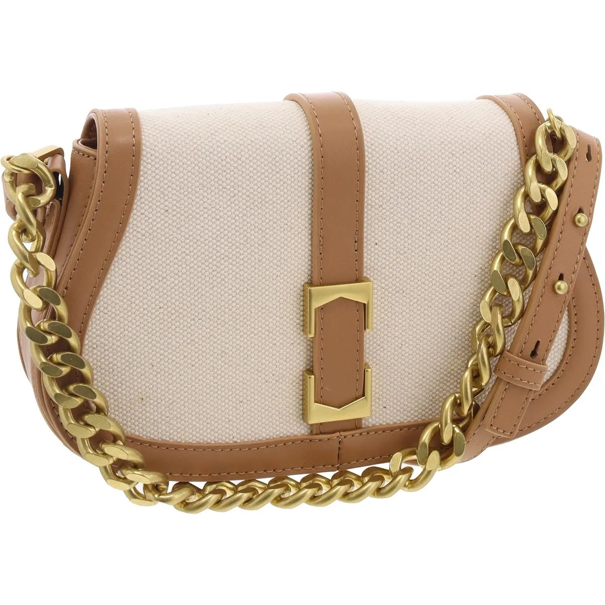 Brock Womens Mixed Media Leather Crossbody Handbag