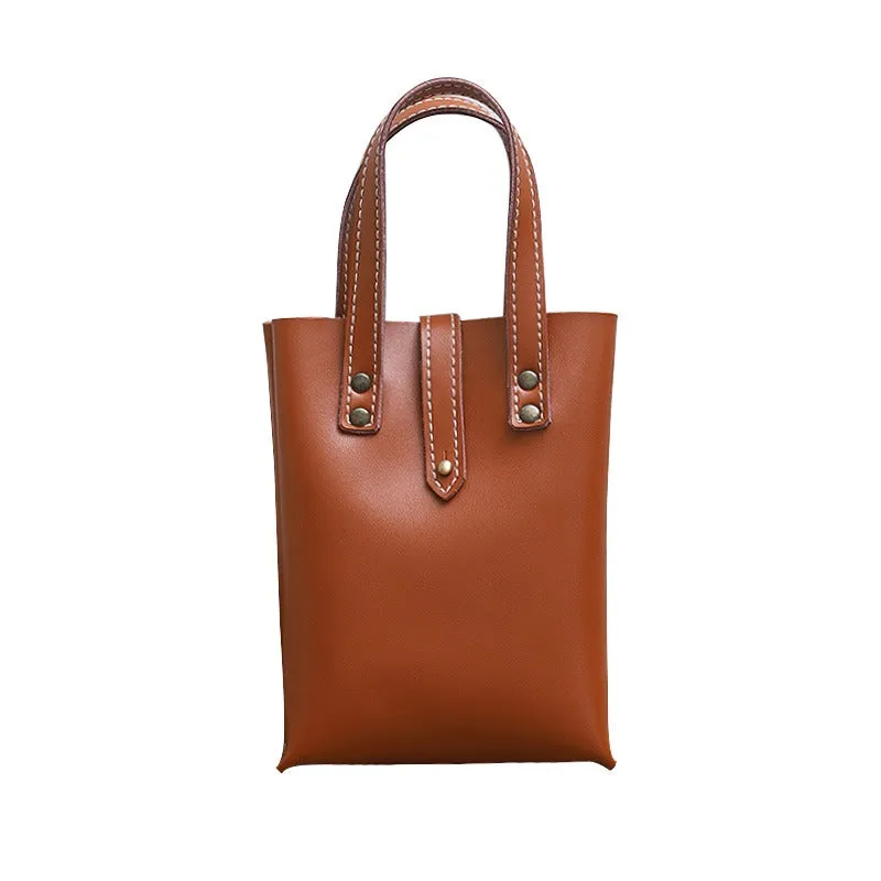 Brown LEATHER Small Cute HandBag WOMEN SHOULDER BAG Small Crossbody Purse FOR WOMEN