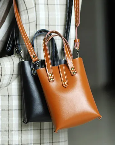 Brown LEATHER Small Cute HandBag WOMEN SHOULDER BAG Small Crossbody Purse FOR WOMEN