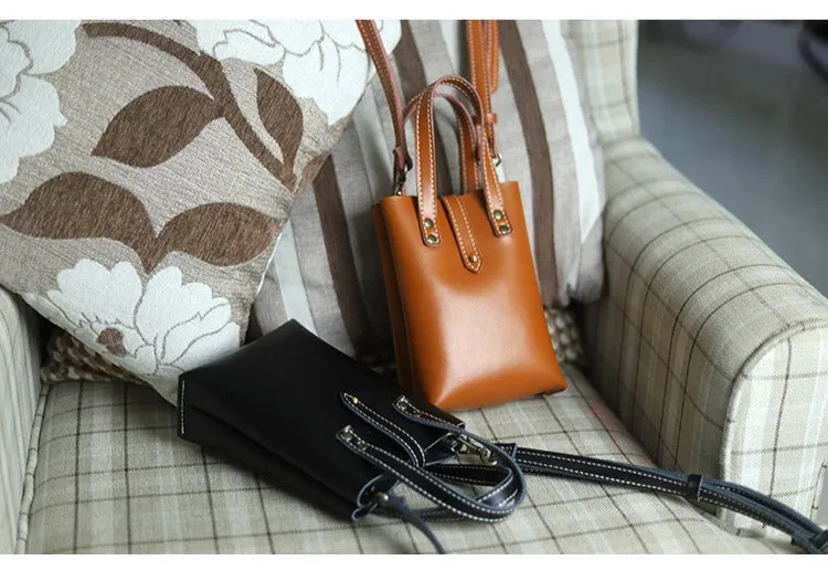 Brown LEATHER Small Cute HandBag WOMEN SHOULDER BAG Small Crossbody Purse FOR WOMEN