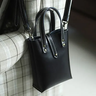 Brown LEATHER Small Cute HandBag WOMEN SHOULDER BAG Small Crossbody Purse FOR WOMEN