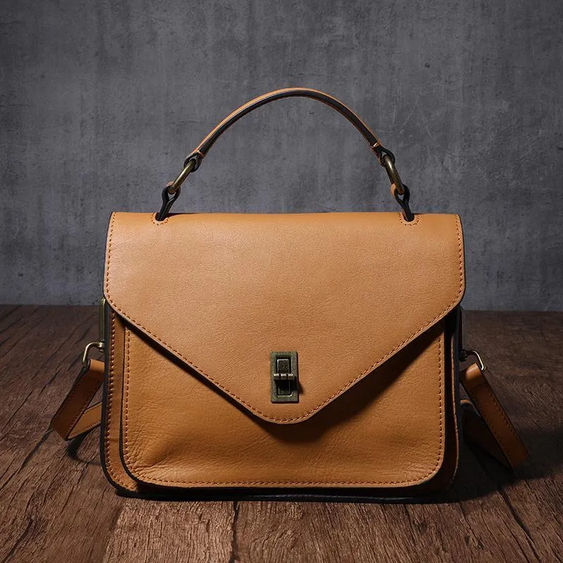 Brown Womens Fashion Leather Satchel Handbag Black Purse Small Satchel Bag for Ladies