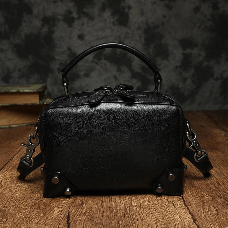Brown Leather Satchel Box Handbags Womens Red Satchel Small Crossbody Bag for Ladies