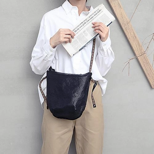 Brown Leather Womens SMall Shoulder Bucket Bag Black Barrel Shoulder Purse for Ladies