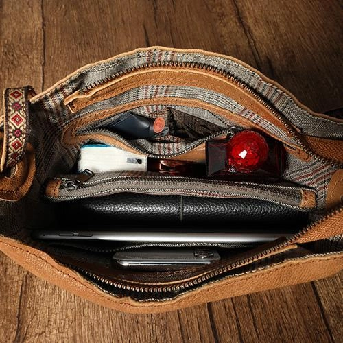 Brown Leather Womens SMall Shoulder Bucket Bag Black Barrel Shoulder Purse for Ladies