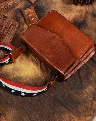 Brown Leather Womens Vintage Small Shoulder Purse Black Wide Strap Shoulder Bag for Ladies