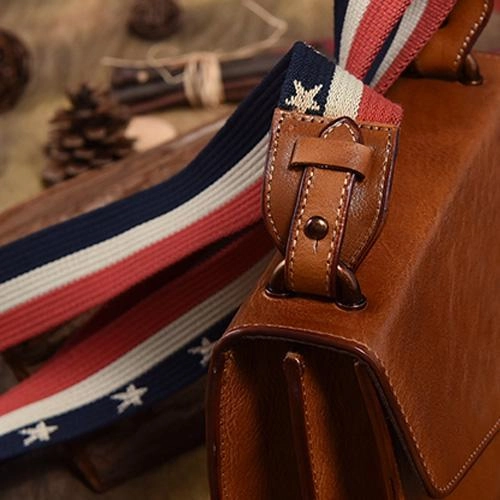 Brown Leather Womens Vintage Small Shoulder Purse Black Wide Strap Shoulder Bag for Ladies