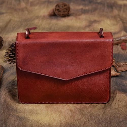 Brown Leather Womens Vintage Small Shoulder Purse Black Wide Strap Shoulder Bag for Ladies