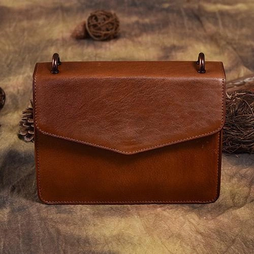 Brown Leather Womens Vintage Small Shoulder Purse Black Wide Strap Shoulder Bag for Ladies