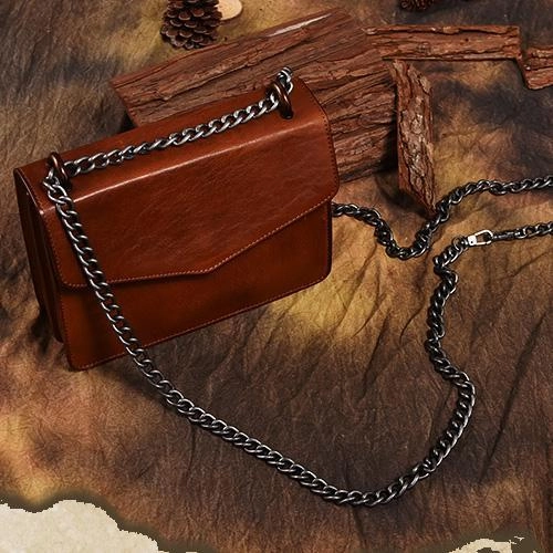 Brown Leather Womens Vintage Small Shoulder Purse Black Wide Strap Shoulder Bag for Ladies