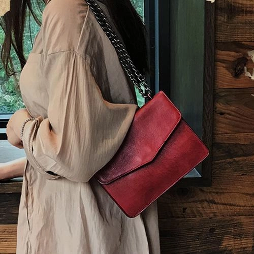 Brown Leather Womens Vintage Small Shoulder Purse Black Wide Strap Shoulder Bag for Ladies