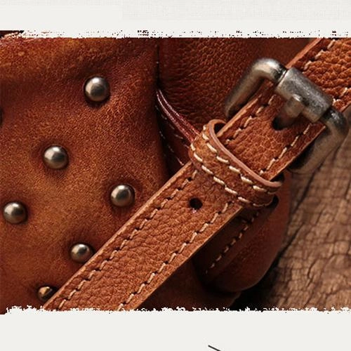 Brown Vintage Leather Womens Backpacks Small Black Leather Backpack for Ladies