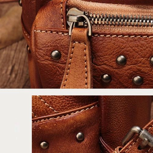 Brown Vintage Leather Womens Backpacks Small Black Leather Backpack for Ladies