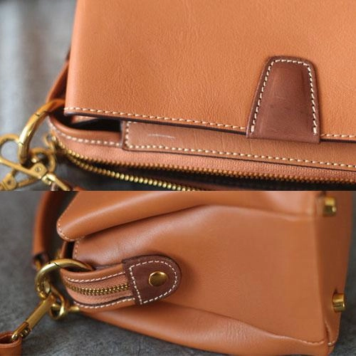Brown Womens Leather Satchel Handbag Purse Small Brown Leather Work Handbag Crossbody Bag