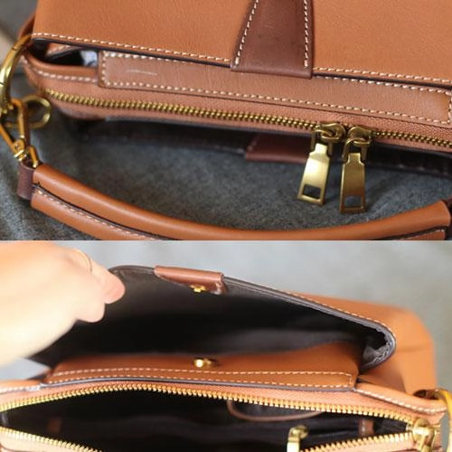 Brown Womens Leather Satchel Handbag Purse Small Brown Leather Work Handbag Crossbody Bag