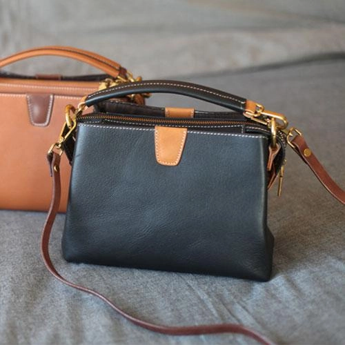 Brown Womens Leather Satchel Handbag Purse Small Brown Leather Work Handbag Crossbody Bag