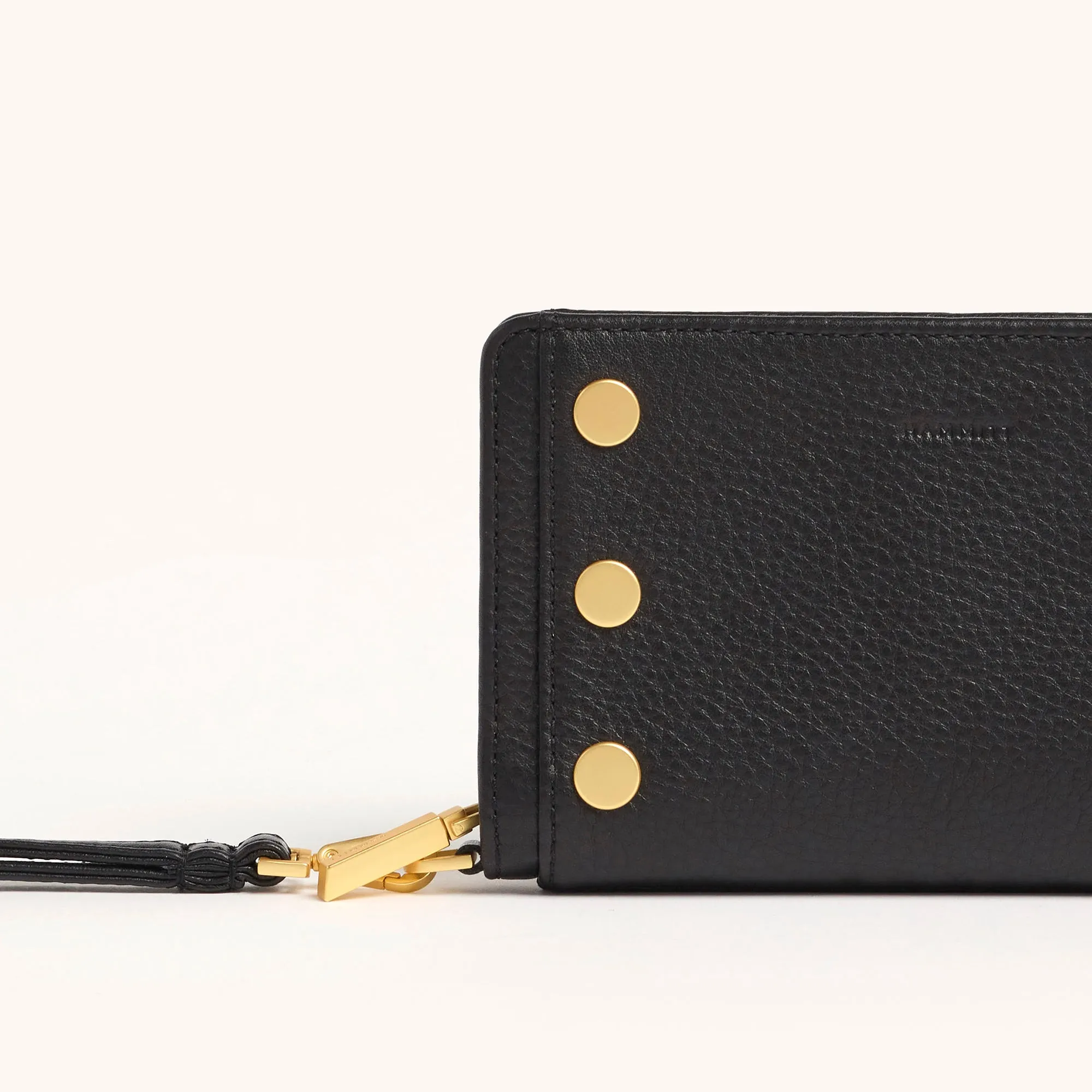 Bryant Wallet | Black/Brushed Gold Red Zip
