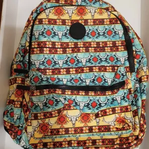 Bull Skull Aztec Western Backpack In Multicolors