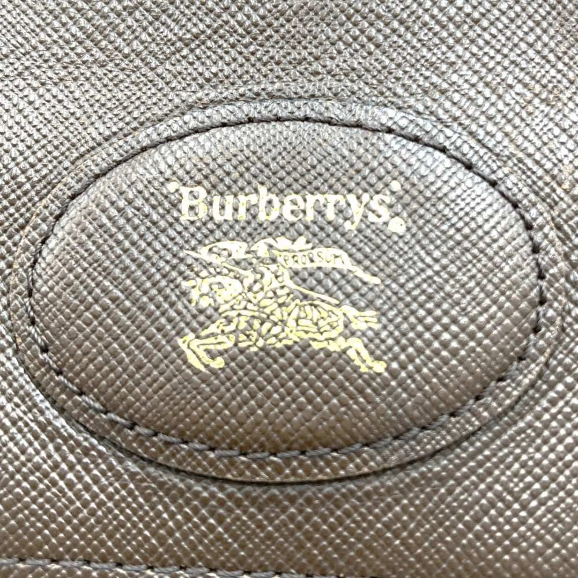 Burberry Burberrys Canvas Leather Clutch Bag (Pre-Owned)