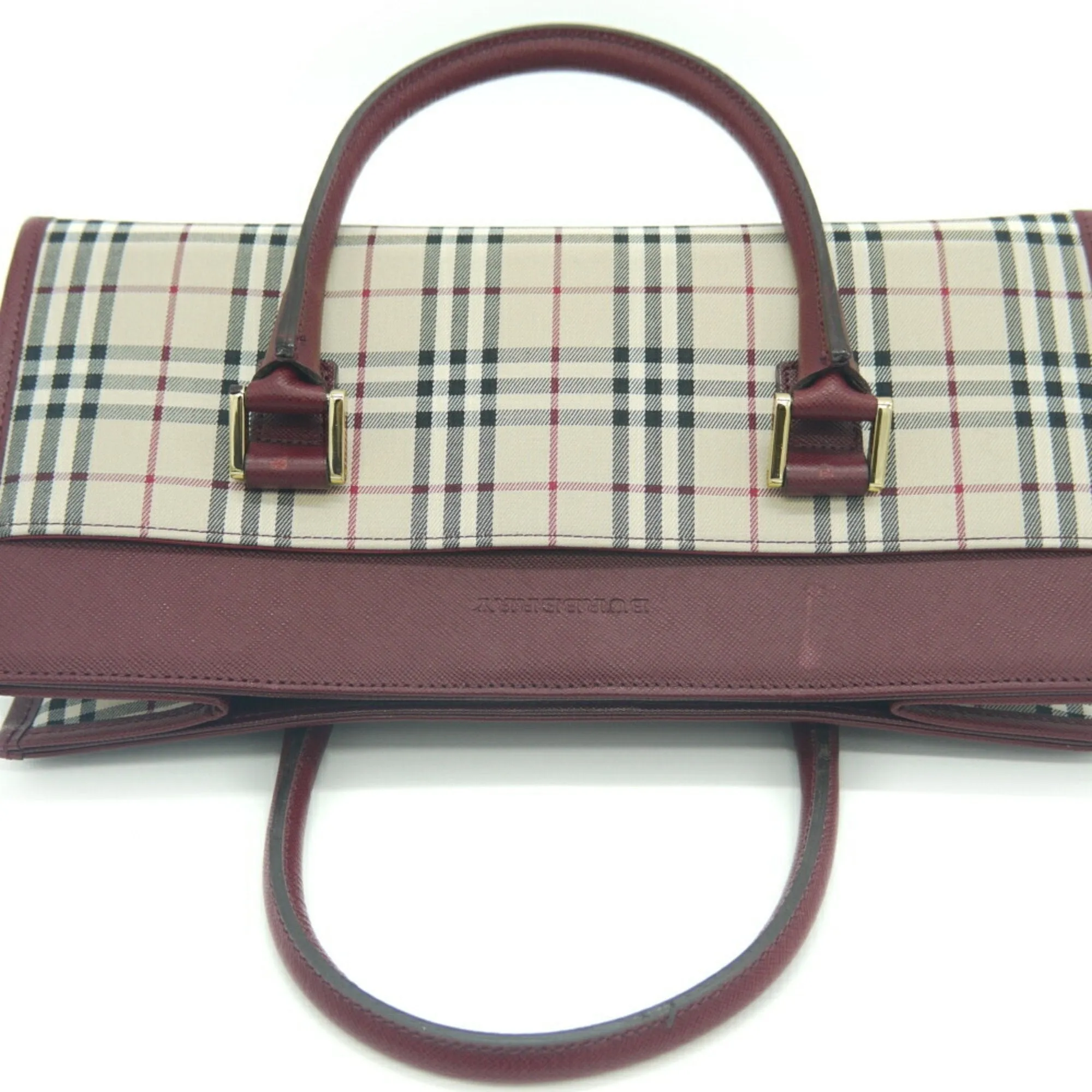 Burberry Canvas Leather Handbag (Pre-Owned)