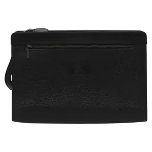 Burberry Check Link Leather Clutch Bag (Pre-Owned)
