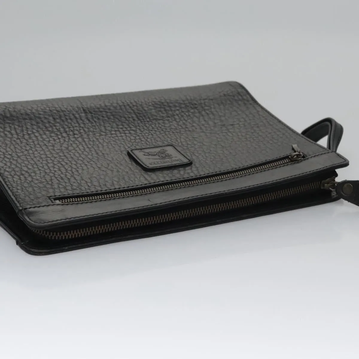 Burberry Check Link Leather Clutch Bag (Pre-Owned)