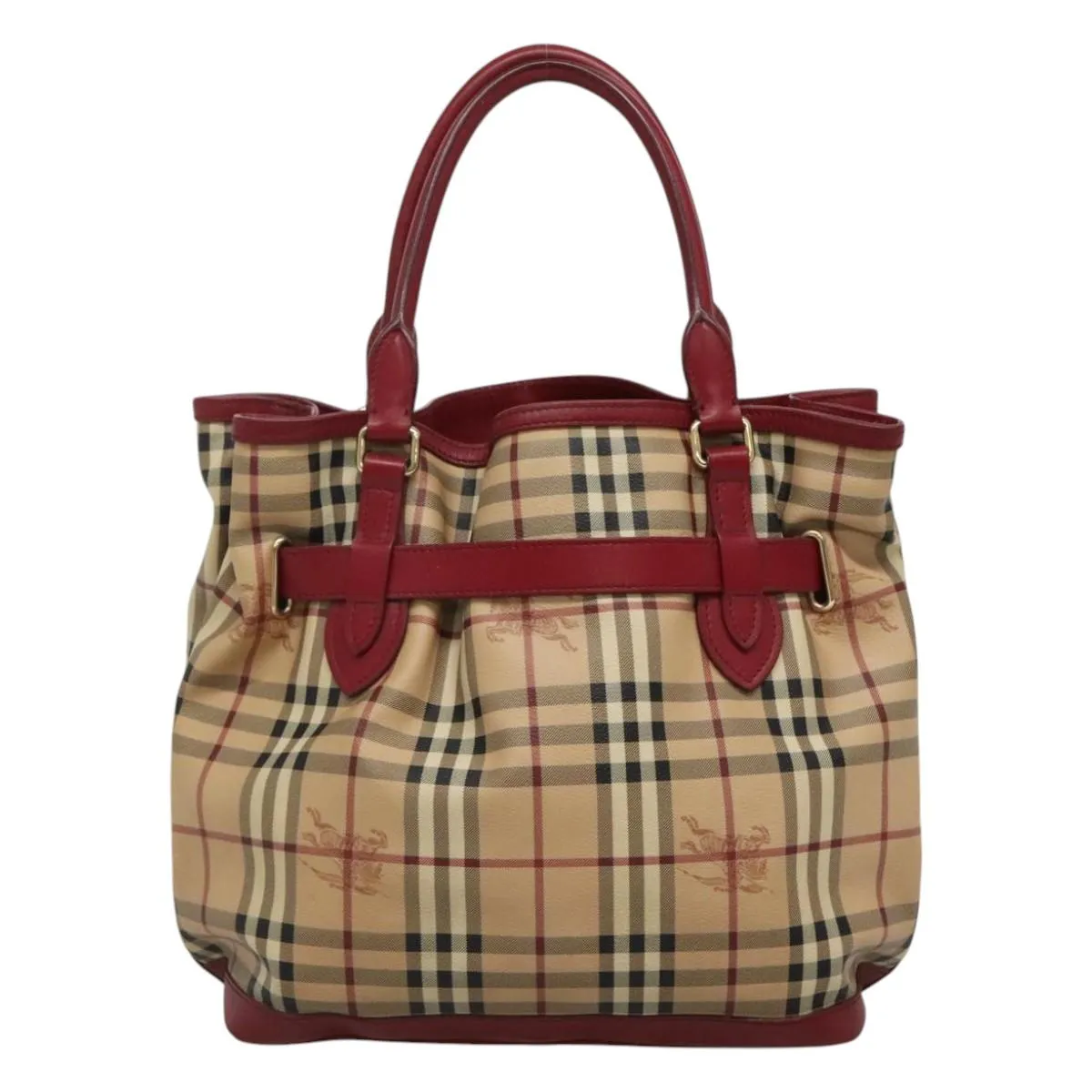 Burberry Haymarket Canvas Handbag (Pre-Owned)