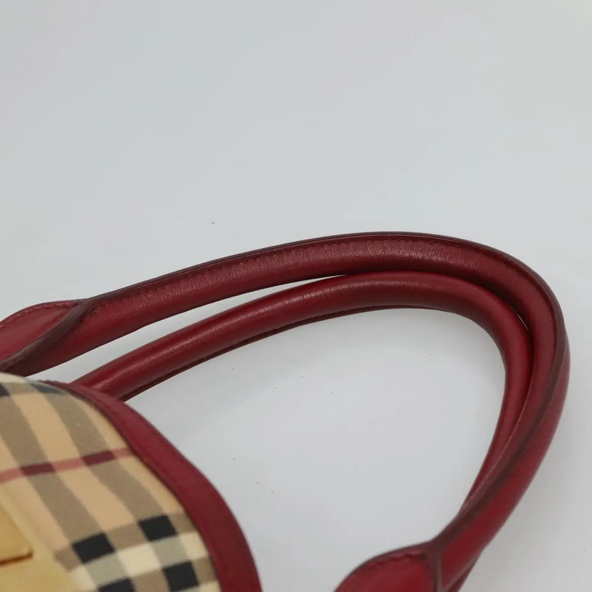 Burberry Haymarket Canvas Handbag (Pre-Owned)