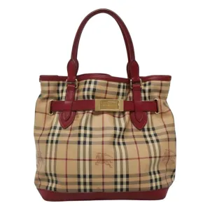 Burberry Haymarket Canvas Handbag (Pre-Owned)