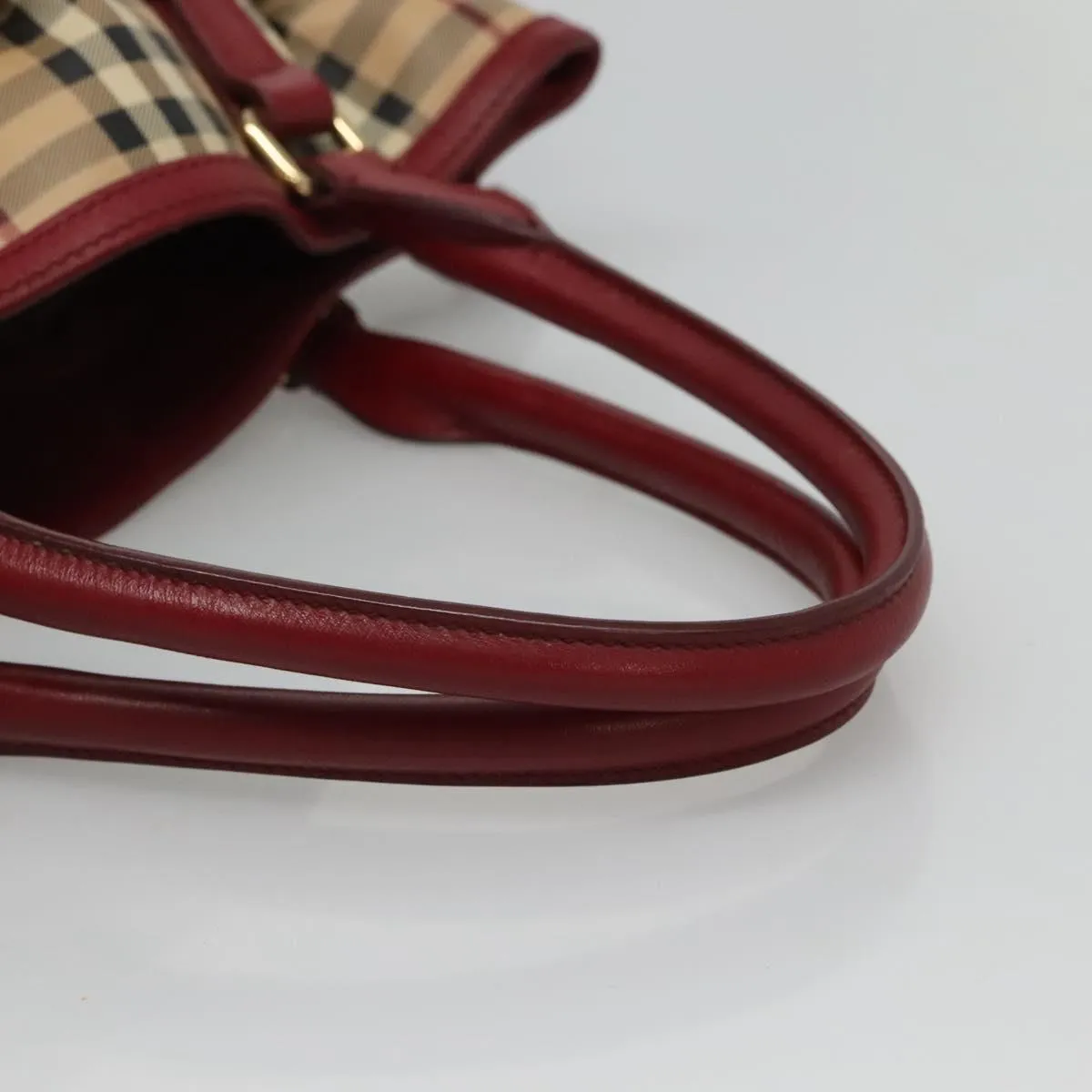 Burberry Haymarket Canvas Handbag (Pre-Owned)