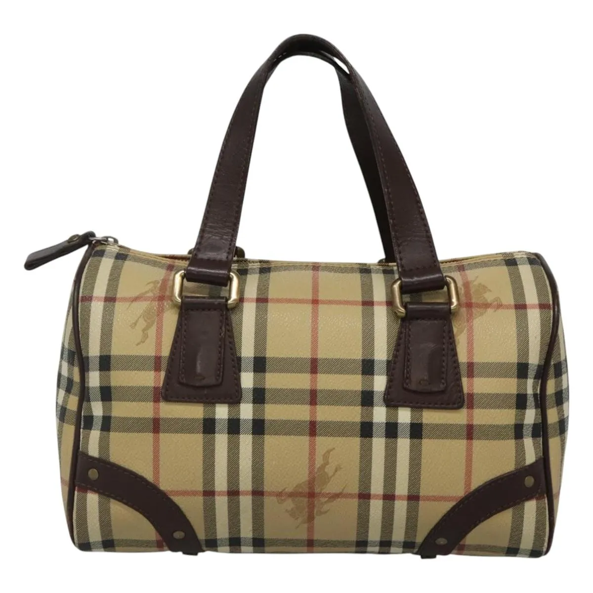 Burberry Haymarket Canvas Handbag (Pre-Owned)