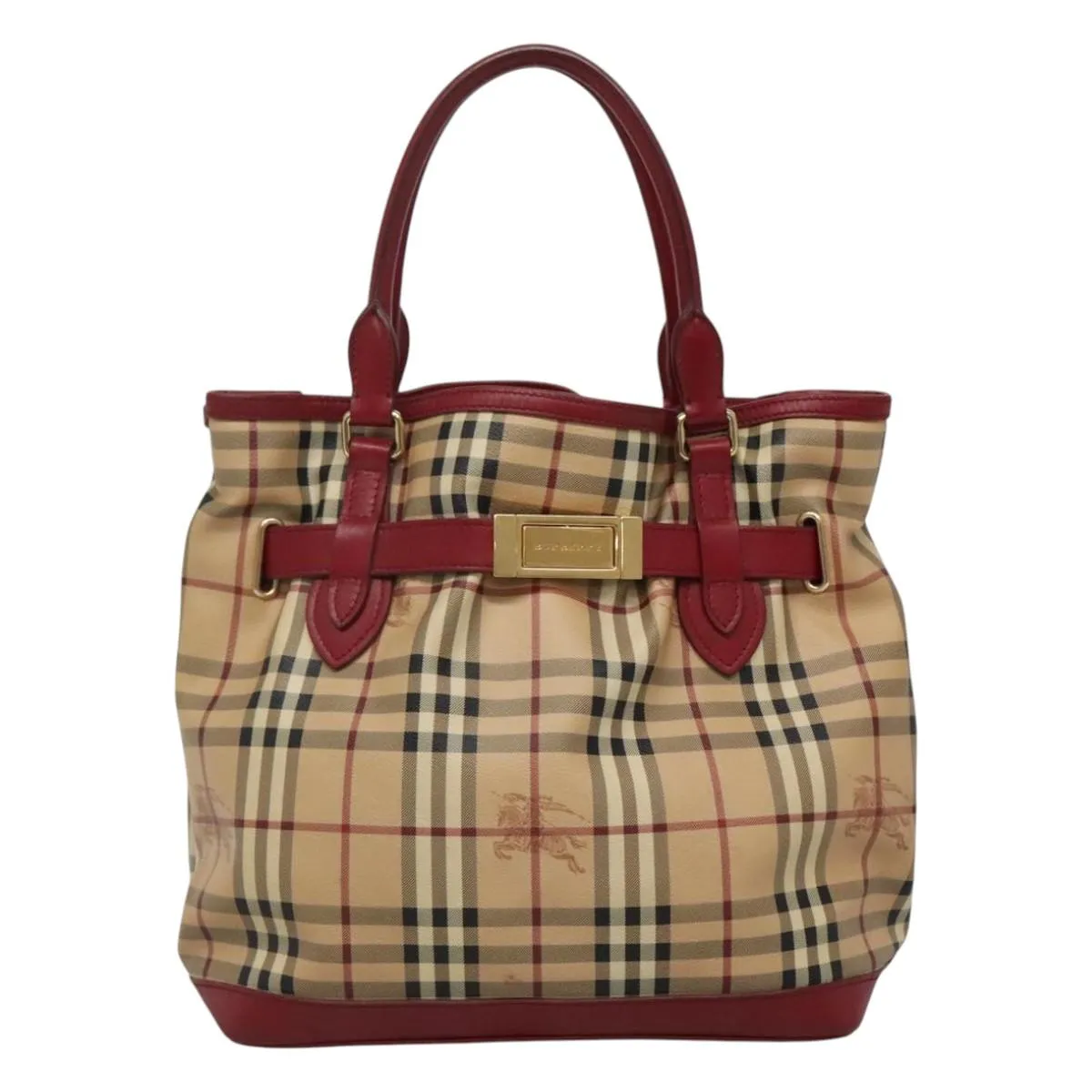 Burberry Haymarket Canvas Handbag (Pre-Owned)