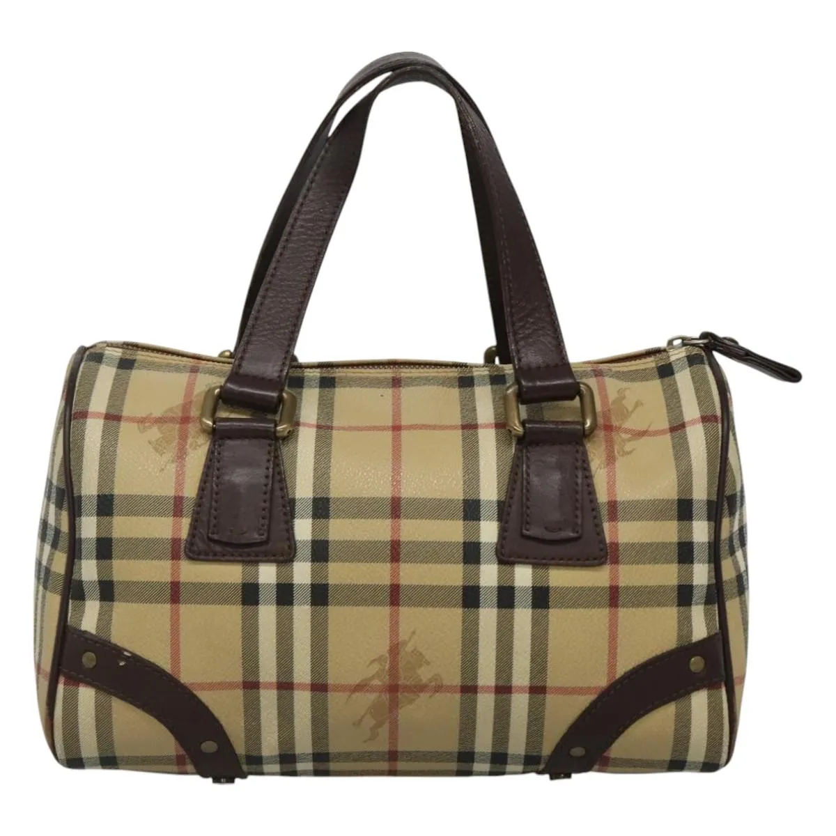 Burberry Haymarket Canvas Handbag (Pre-Owned)