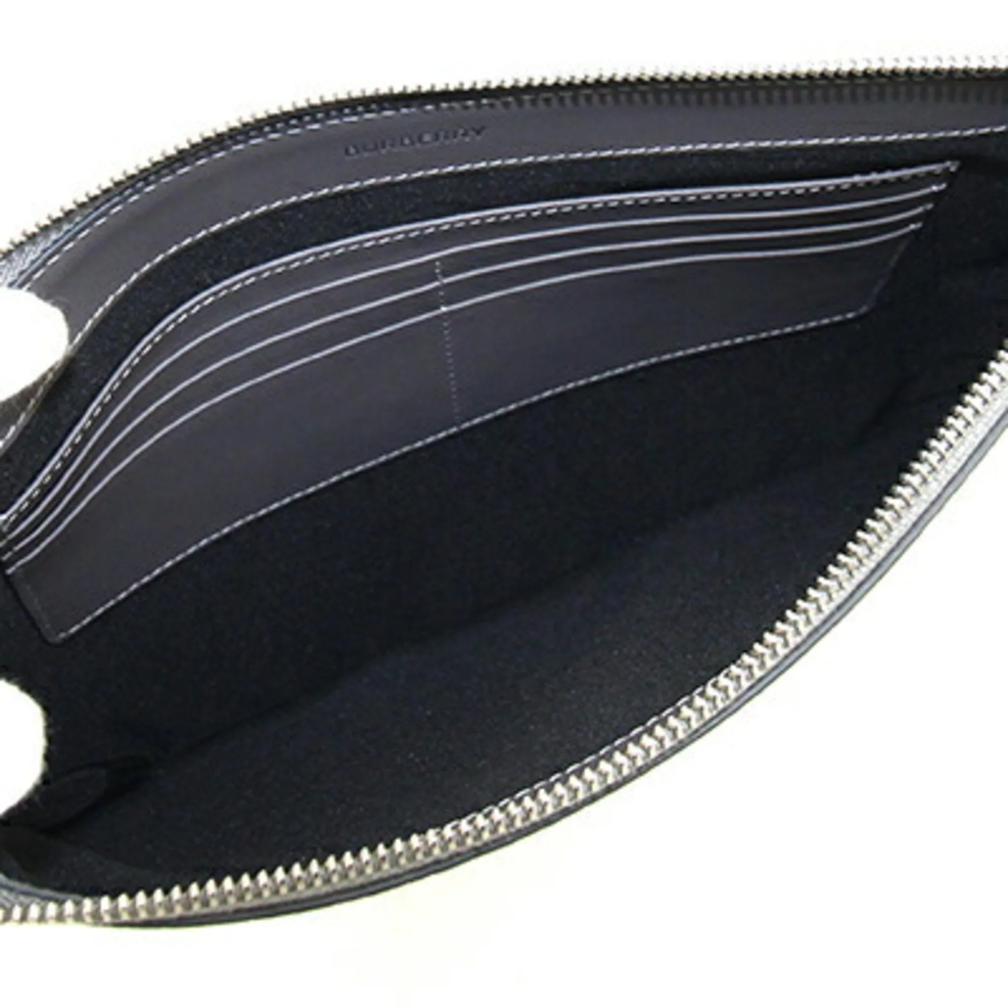 Burberry Leather Clutch Bag Pouch (Pre-Owned)