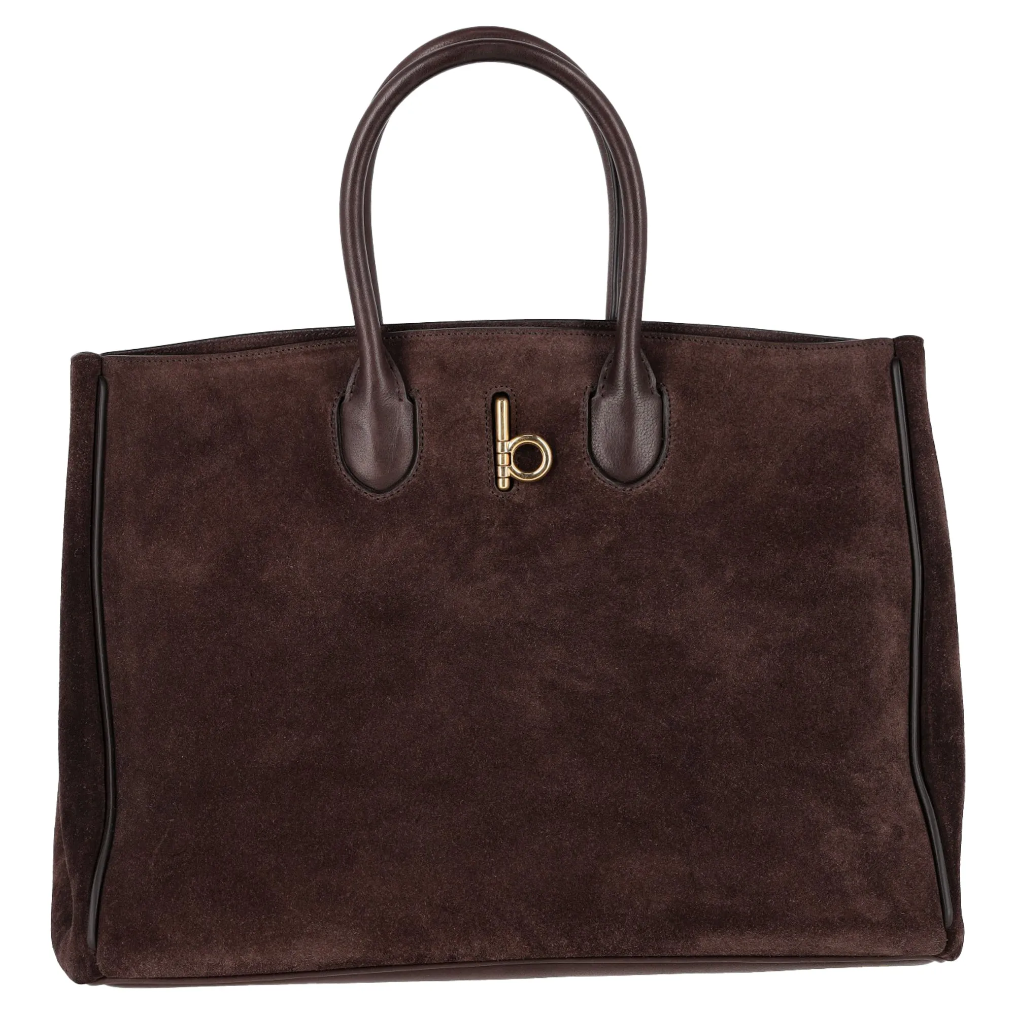 Burberry Medium Rocking Horse Tote Bag in Brown Suede