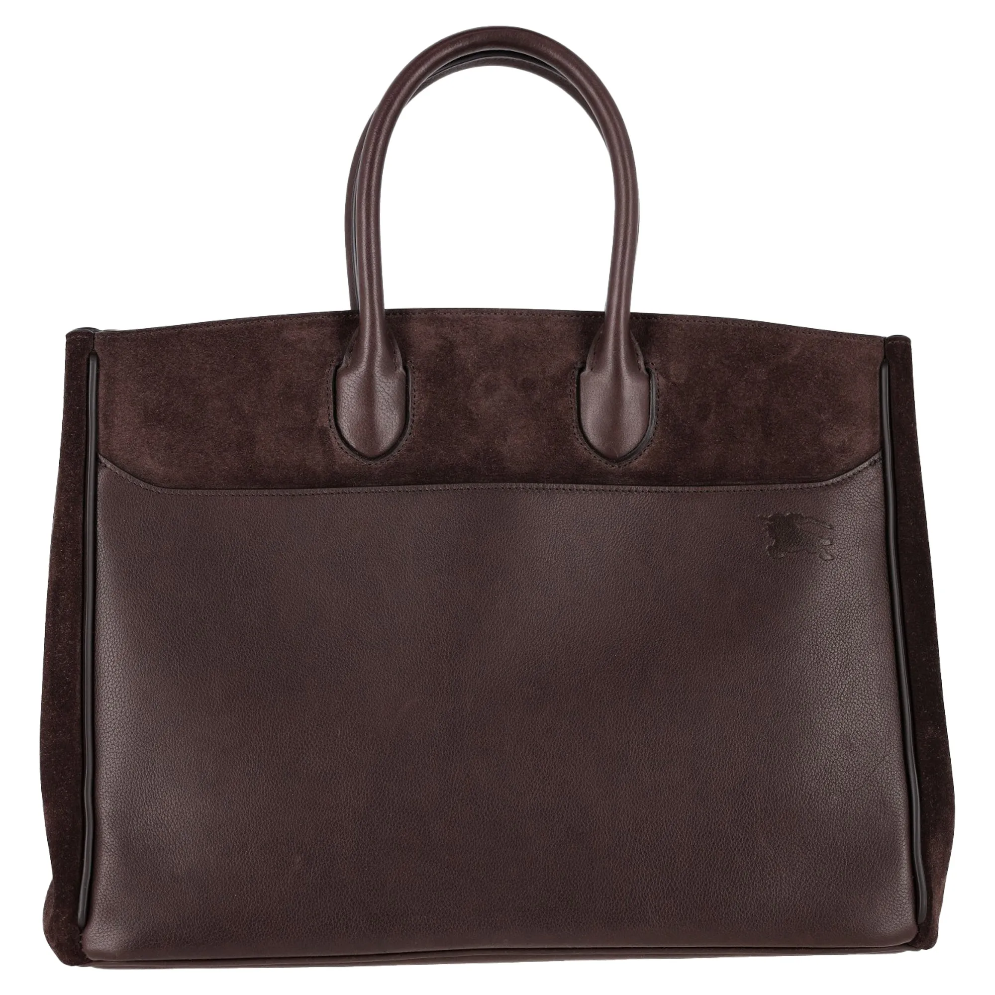 Burberry Medium Rocking Horse Tote Bag in Brown Suede