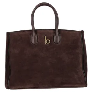 Burberry Medium Rocking Horse Tote Bag in Brown Suede