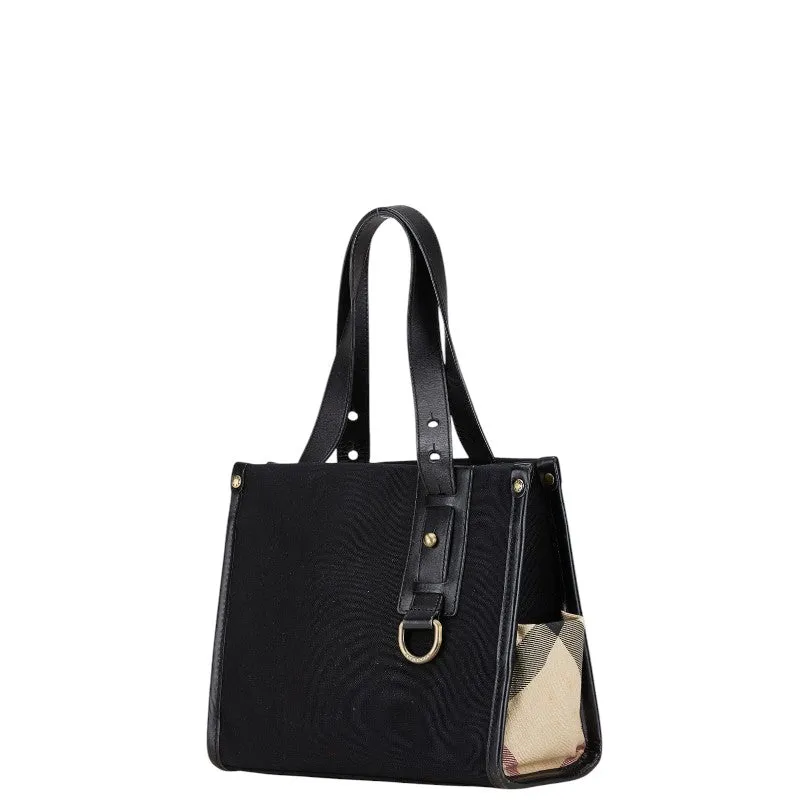 Burberry Nova Check Canvas Leather Handbag