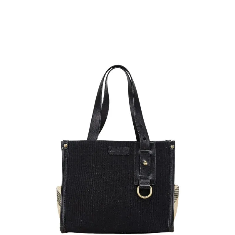 Burberry Nova Check Canvas Leather Handbag