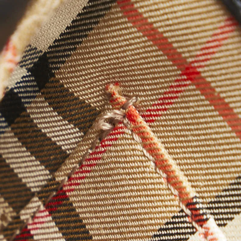 Burberry Nova Check Shadow Horse Leather Suede Handbag