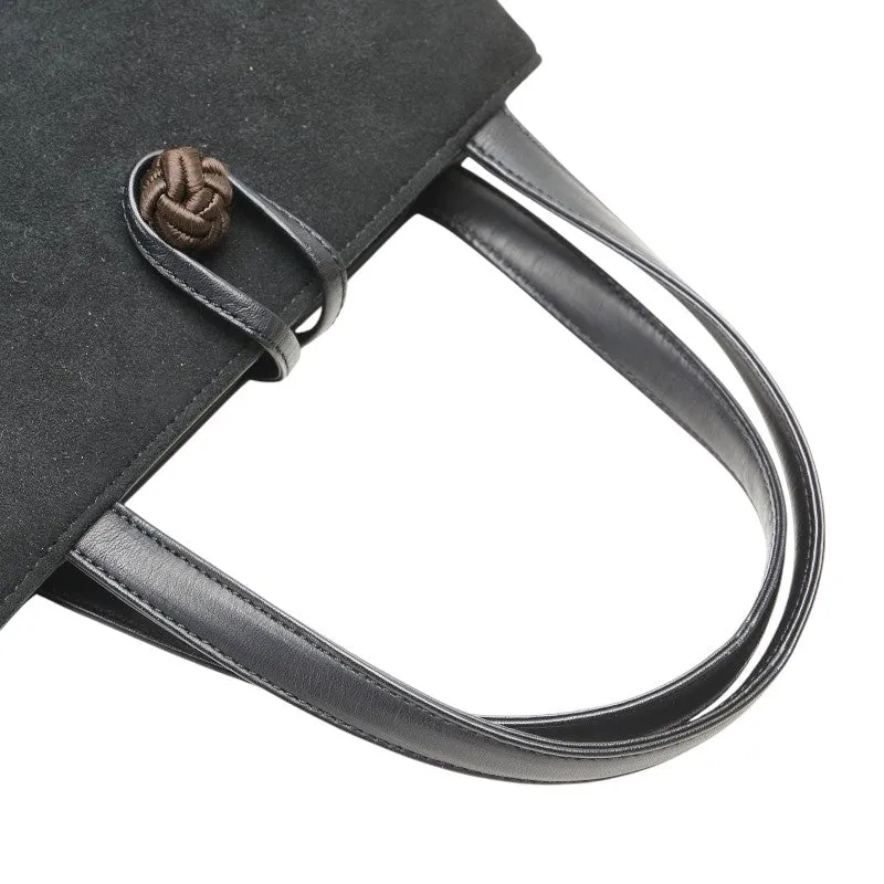 Burberry Nova Check Shadow Horse Leather Suede Handbag