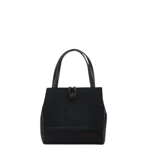 Burberry Nova Check Shadow Horse Leather Suede Handbag