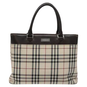Burberry Nova Check Synthetic Tote Bag (Pre-Owned)