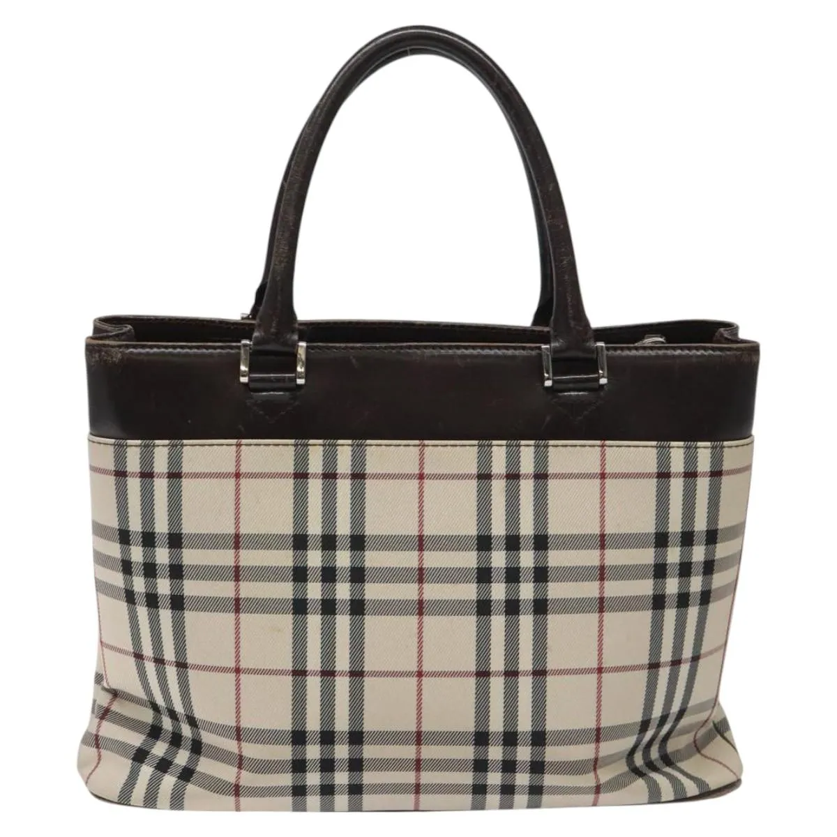 Burberry Nova Check Synthetic Tote Bag (Pre-Owned)
