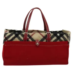 Burberry Nova Check Wool Handbag (Pre-Owned)