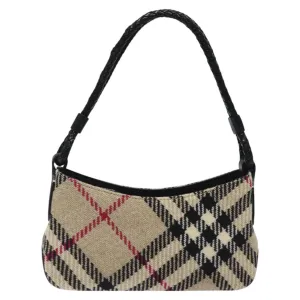 Burberry Nova Check Wool Handbag (Pre-Owned)