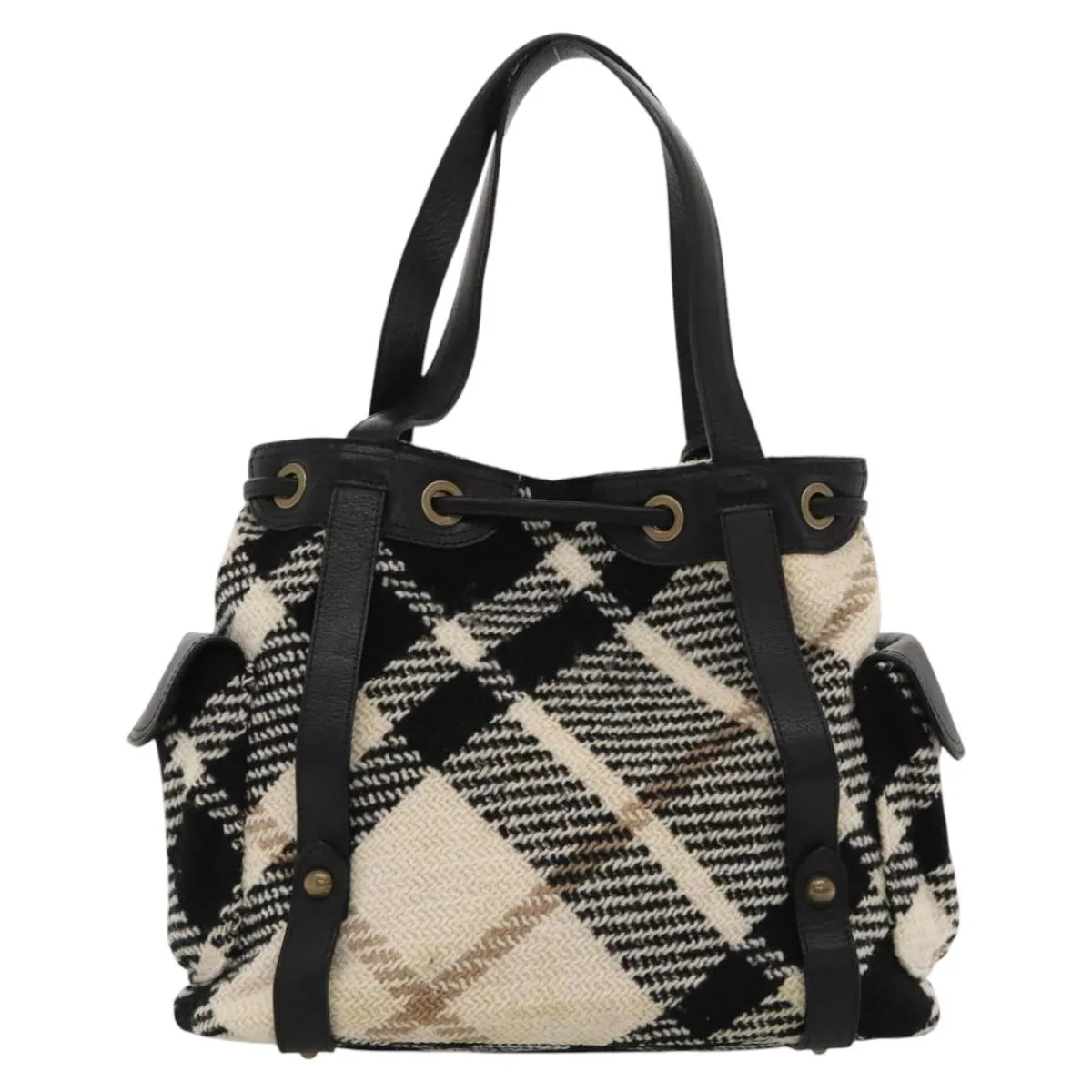 Burberry Nova Check Wool Tote Bag (Pre-Owned)