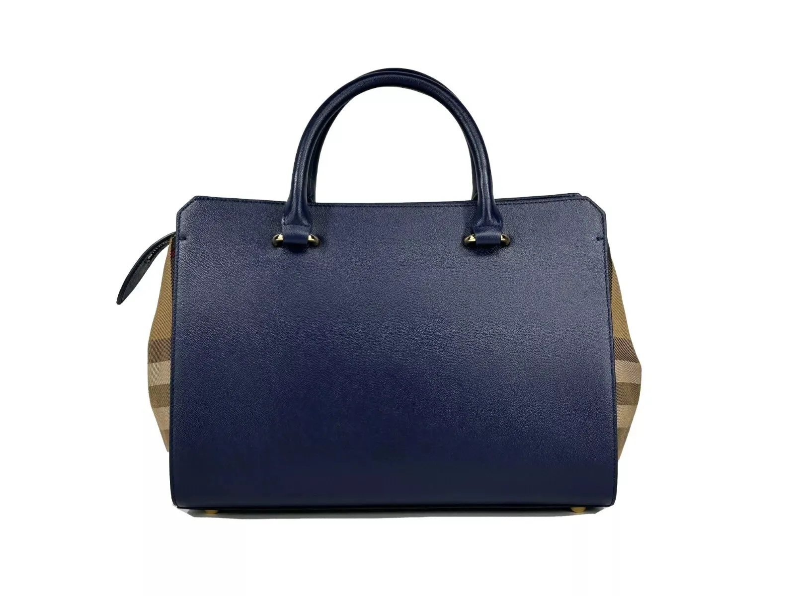 Burberry Small Banwell Leather Tote Bag Purse Women's blue