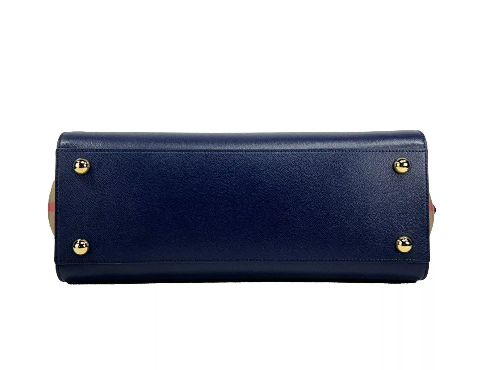 Burberry Small Banwell Leather Tote Bag Purse Women's blue