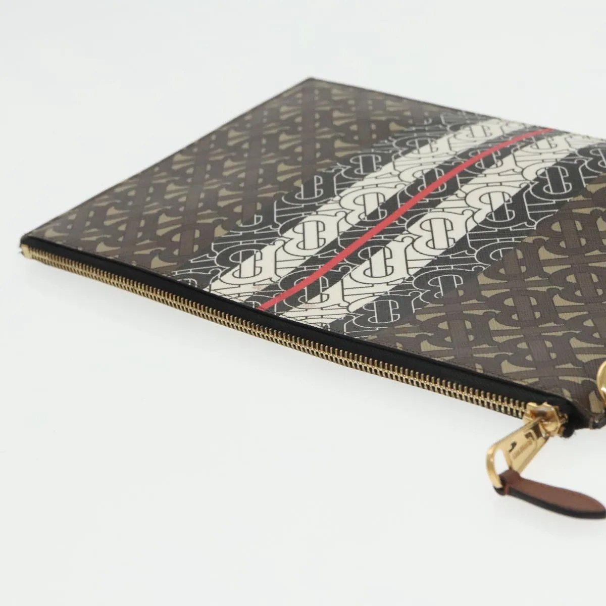 Burberry Tb  Leather Clutch Bag (Pre-Owned)